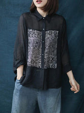 Loose Geometric Print Casual Shirt